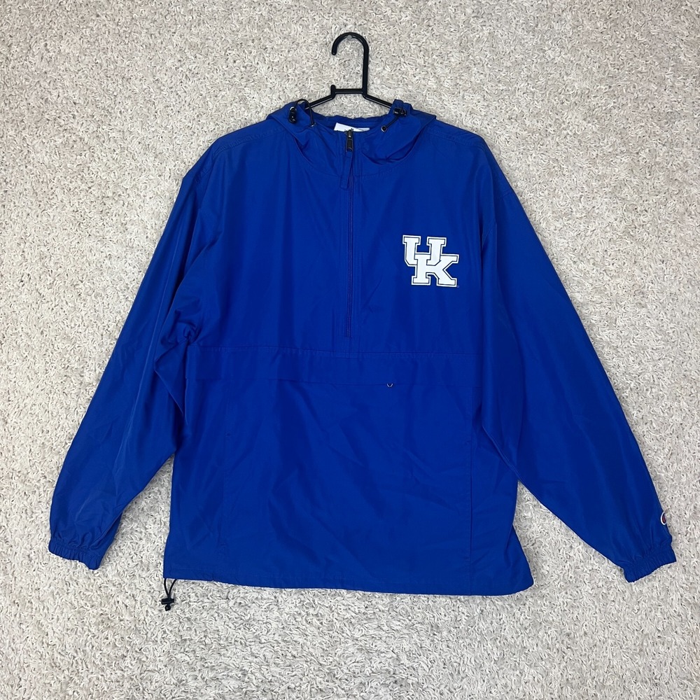 Kentucky Wildcats UK Half Zip Jacket Mens Medium Blue Windbreaker Champion NCAA
